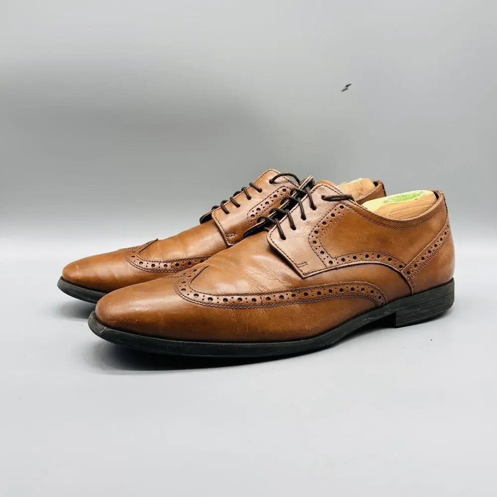 Cole Haan Shoes Mens 9.5 Brown Leather Signature Wingtip Oxford Grand OS Slip On